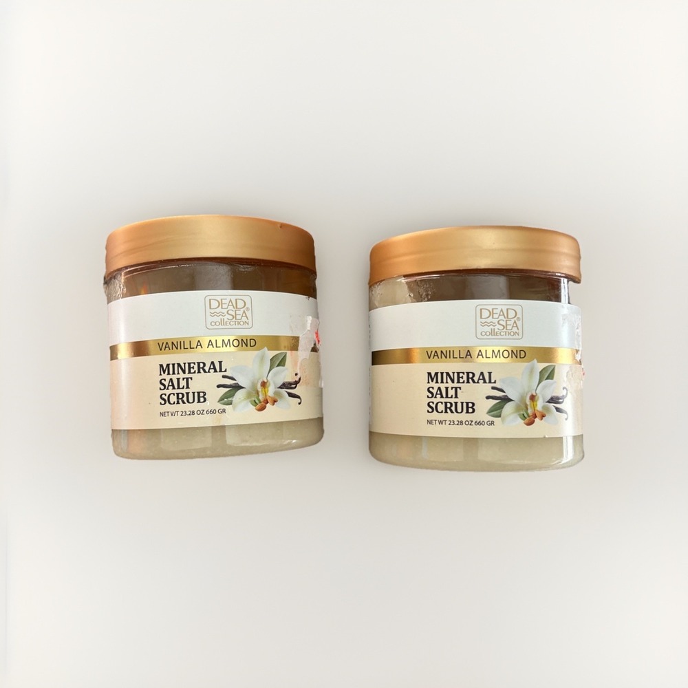 2 Dead Sea Collection Almond Vanilla Mineral Salt Scrub 23.28oz Exfoliating Glow